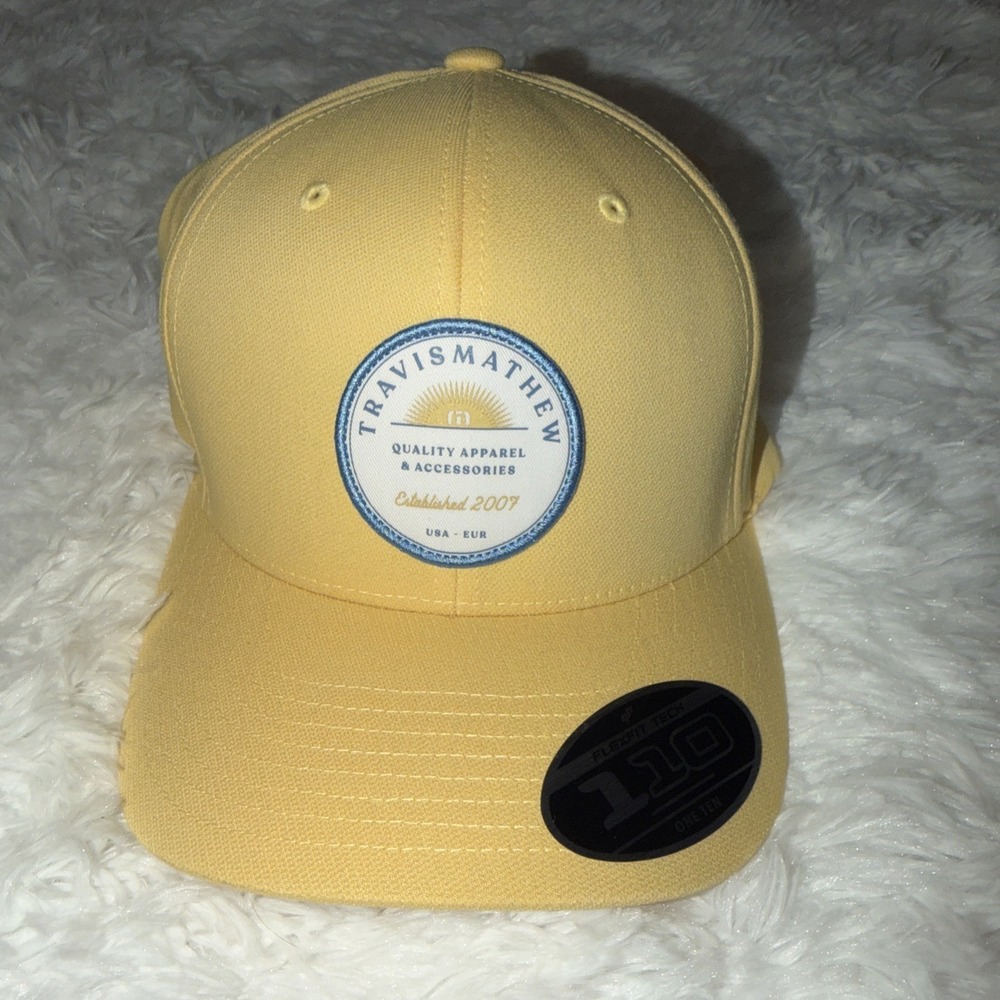 Travis Mathew Ferry Flight Yellow‎ blue Snapback Flexfit 110 Hat Adult OSFM